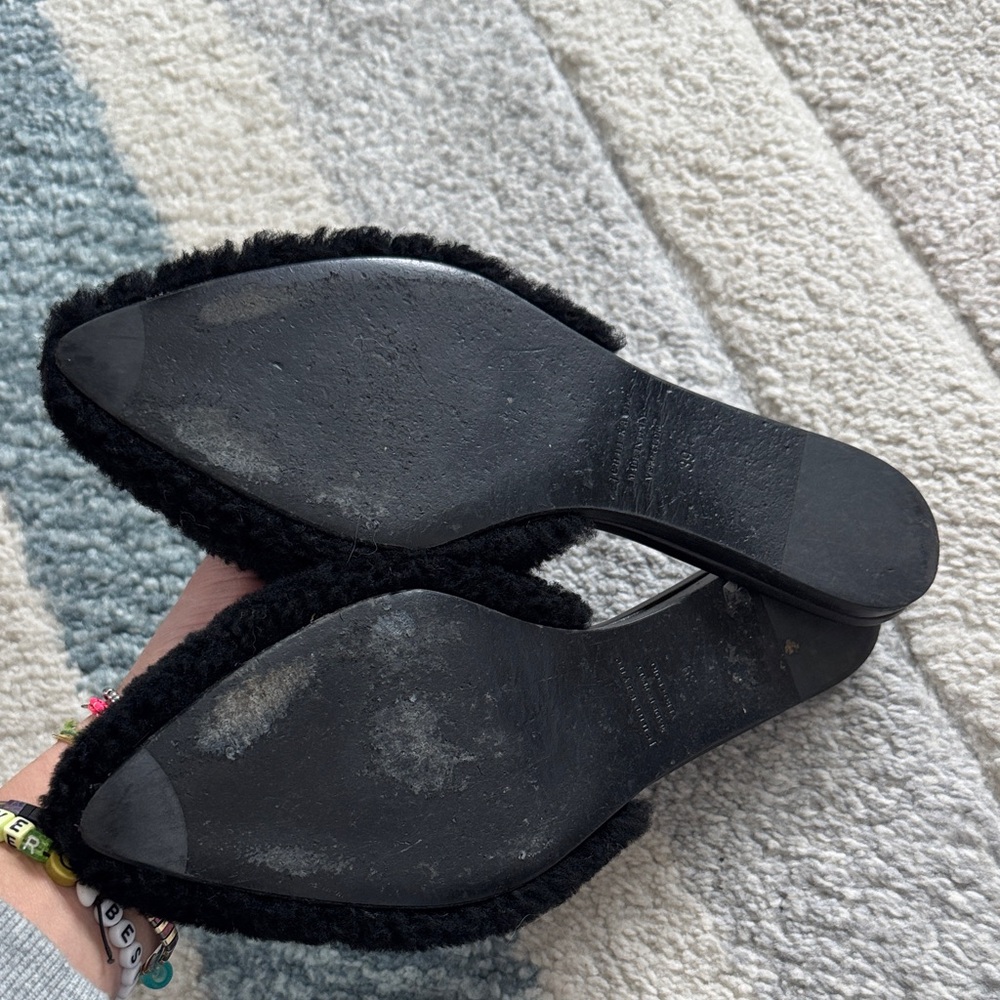 Jenni Kayne Black Fuzzy Mules - Picture 3 of 3